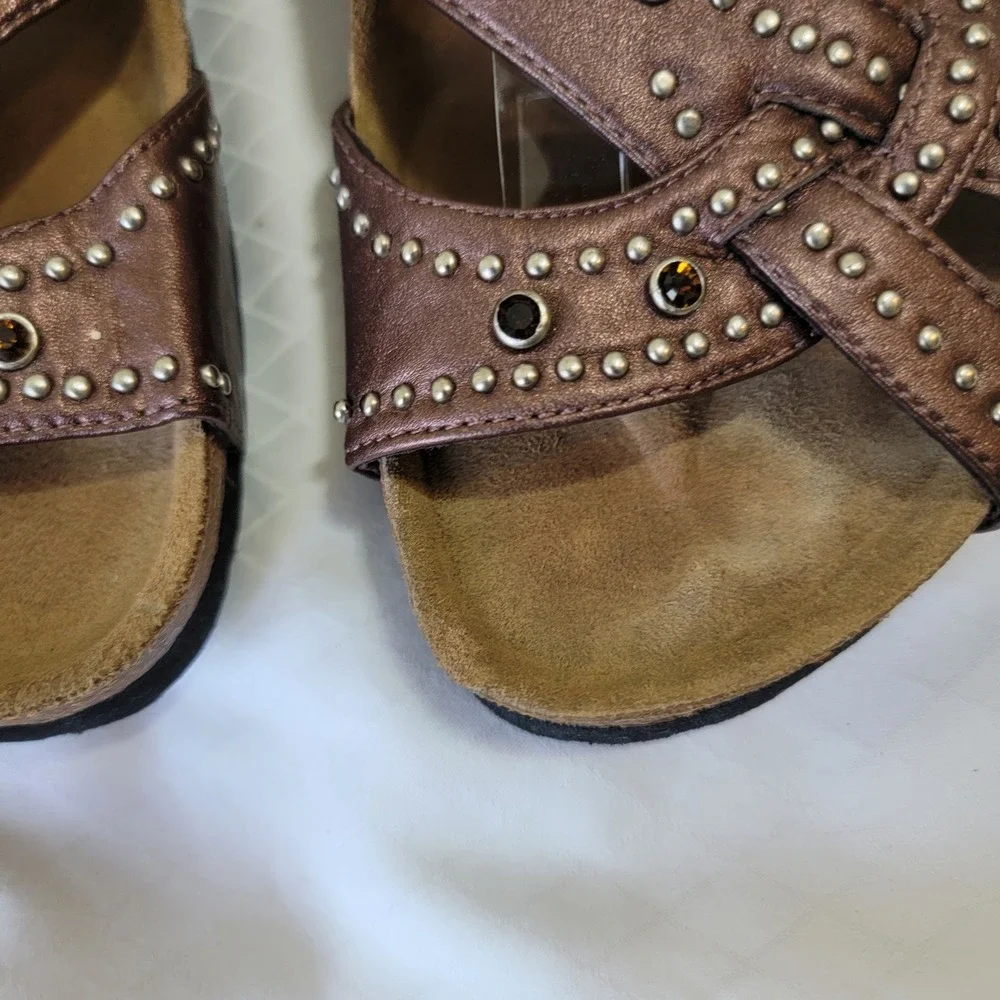 Betula by Birkenstock Lambada Bronze Metallic Studded Sandals US 8 EU 39 L8 M6